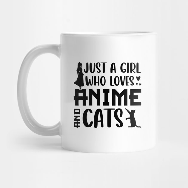 just a girl who loves anime cats t-shirt by rissander